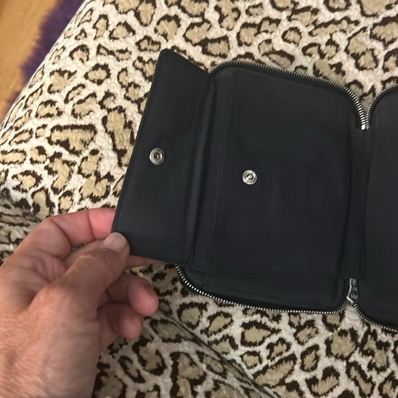 Hermes cloth zippered wallet black and blue - Picture 5 of 5